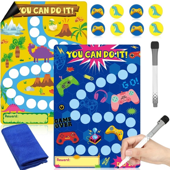 2Pcs Magnetic🧲DryEraseRewardChart📊4 Kids👦🏻👧🏻GoodBehaviorChart4Kids👦🏻👧🏻 - Picture 1 of 7